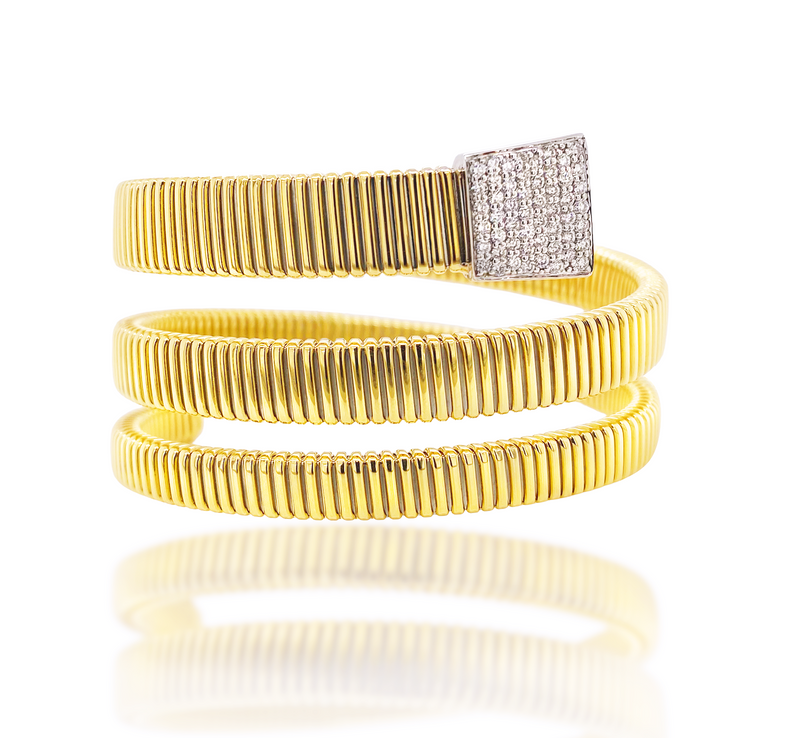Seraphic Spiral Diamond Bangle - Brilat