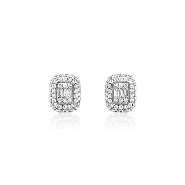 Diamond Pavé & baguette earrings - Brilat