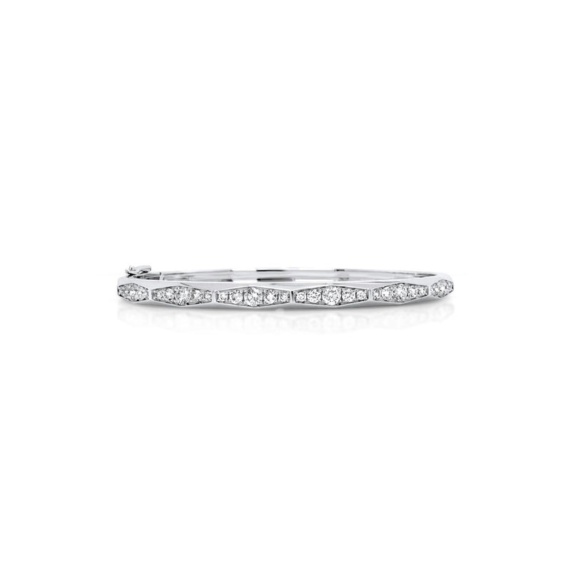 The Geoma Bangle in White Gold & Diamonds