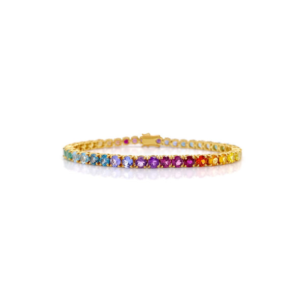 Classic Multicolored Sapphire Tennis Bracelet