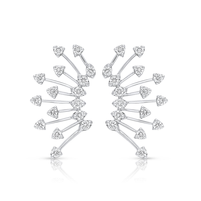 Spike Climber Earrings in white gold - Brilat
