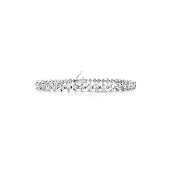 The Slanted Emerald Cut Tennis Bracelet