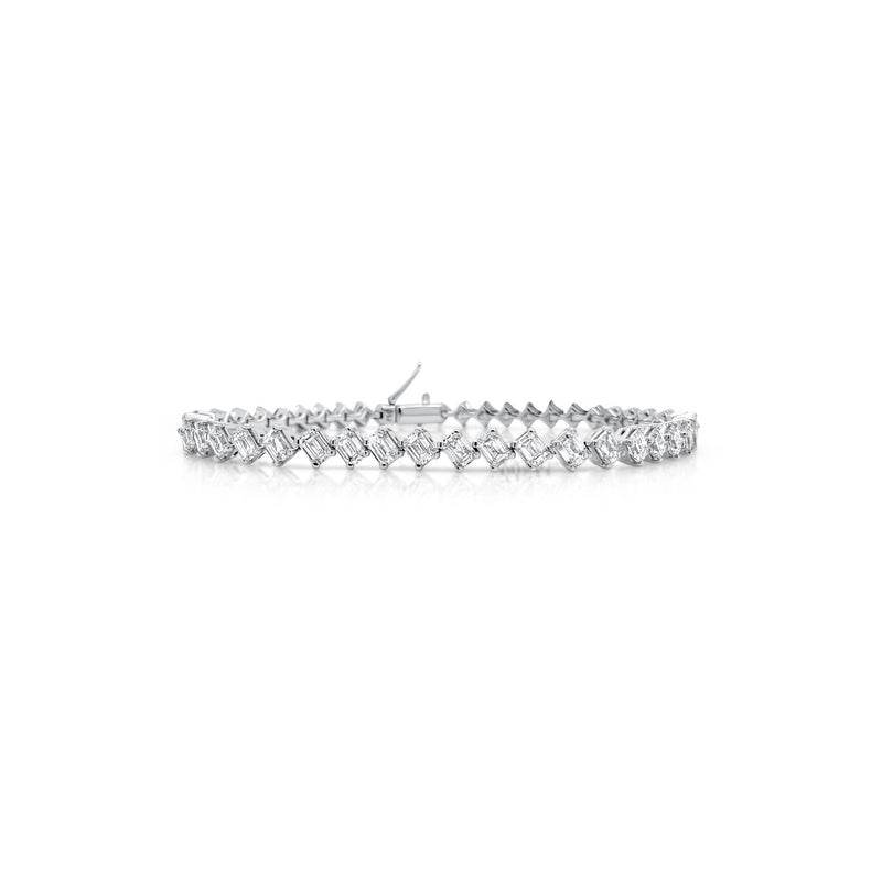 The Slanted Emerald Cut Tennis Bracelet