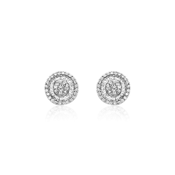 Round Baguette diamond earrings - Brilat