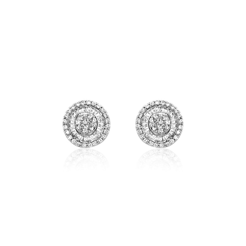 Round Baguette diamond earrings - Brilat