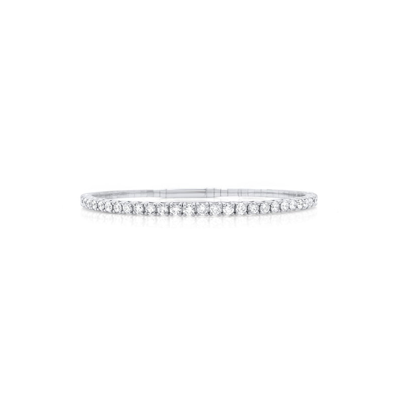 Diamond Flex Bangle in white gold - Brilat