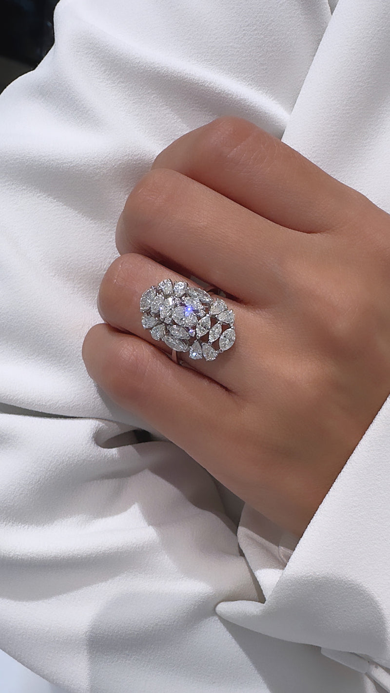 Art Deco Diamond Cluster Ring - Brilat