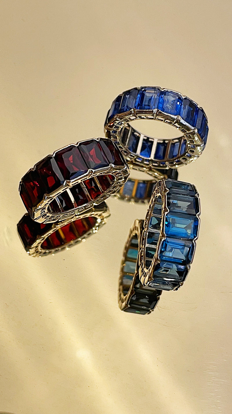 Bold London Blue Topaz Bezel Eternity Band