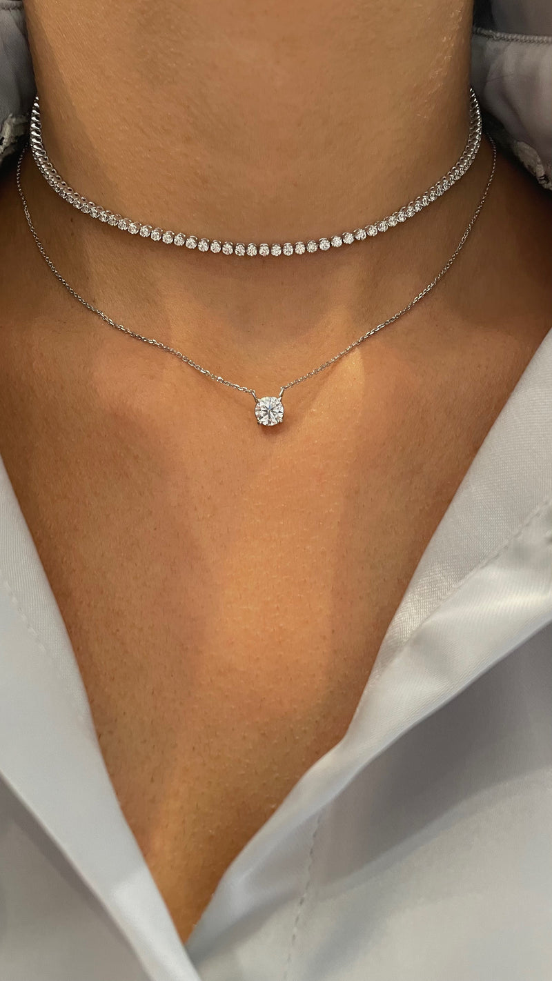 Classic Diamond Choker Necklace - Brilat