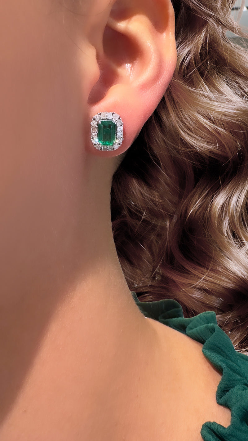 Classic Emerald Earrings in Octagon Cut - Brilat