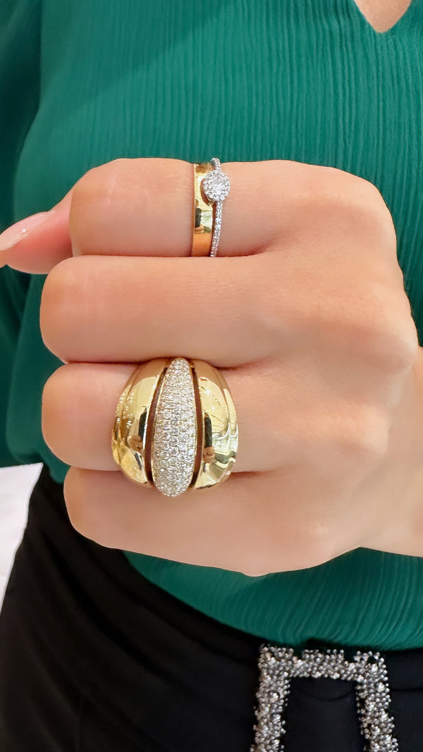 Gold & Diamond Cocktail Ring - Brilat