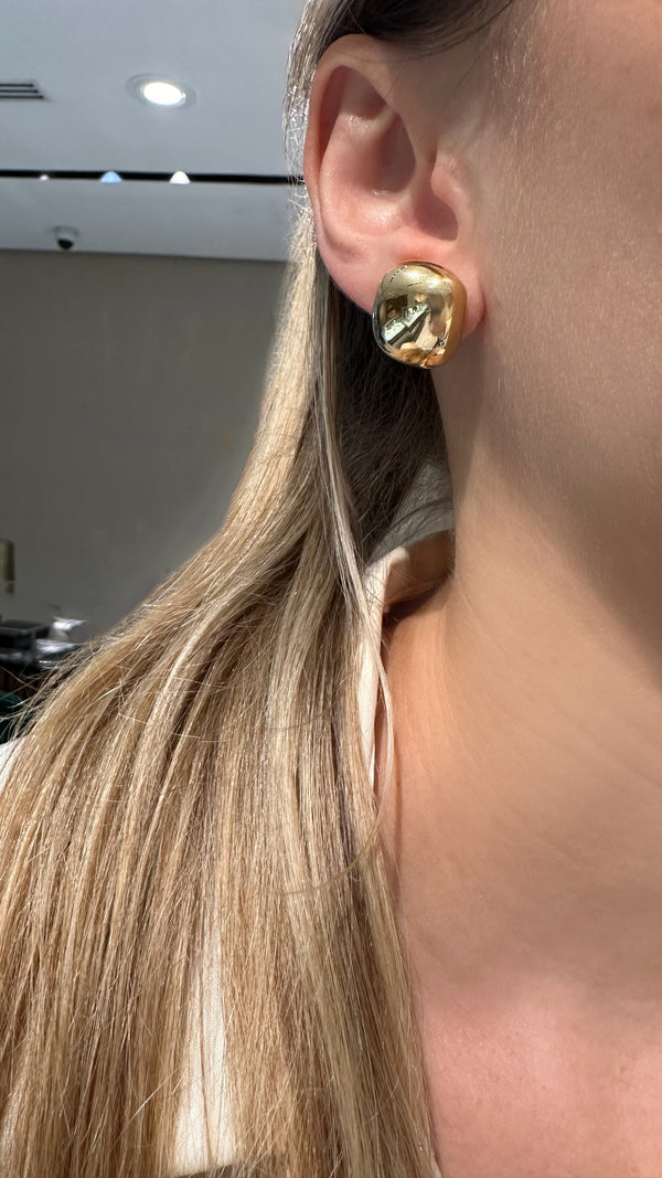 Big Gold Button Earrings