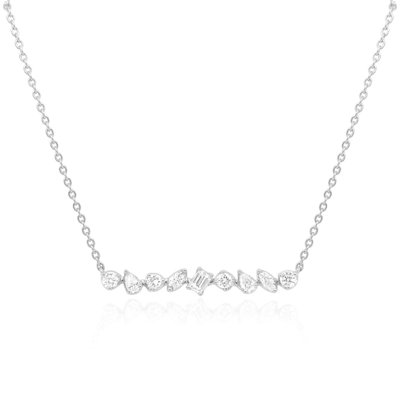 The multishaped diamond bar necklace