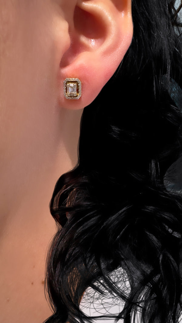Diamond Baguette Earrings - Brilat