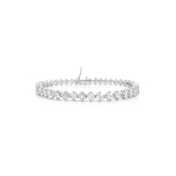Emerald Cut Diamond Tennis bracelet - Brilat