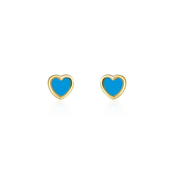 girls turquoise Heart Earrings