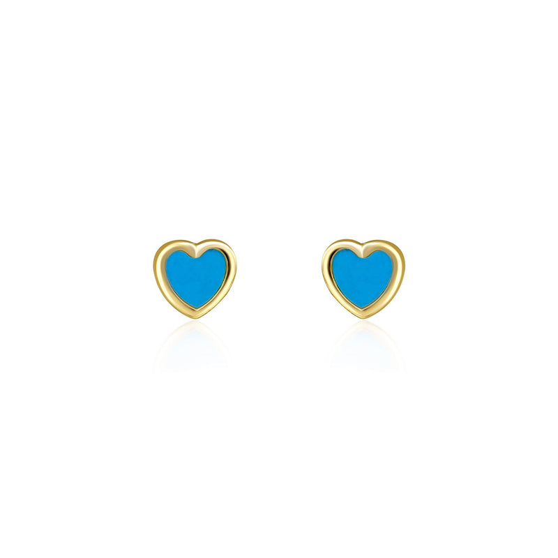 girls turquoise Heart Earrings