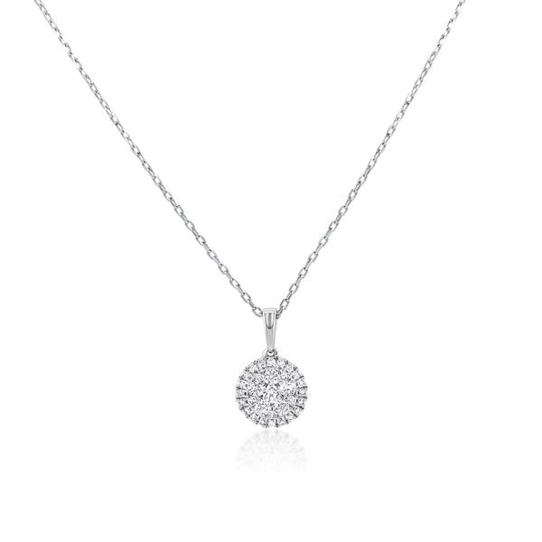 Round Diamond Clustered Necklace