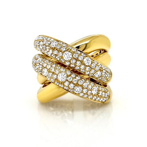 Bold Double Crossover Ring - Brilat