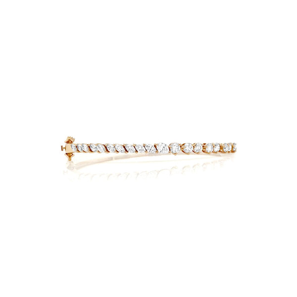 Multishape Diamond Rose Gold Bangle