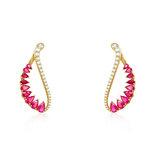 Ruby Half-Moon earrings - Brilat