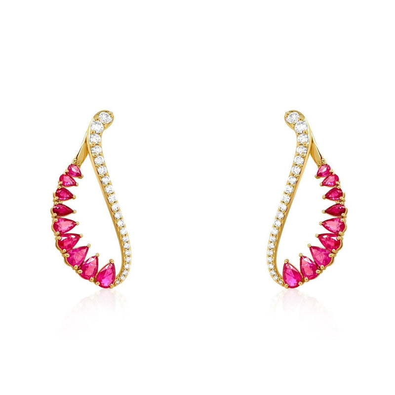 Ruby Half-Moon earrings - Brilat