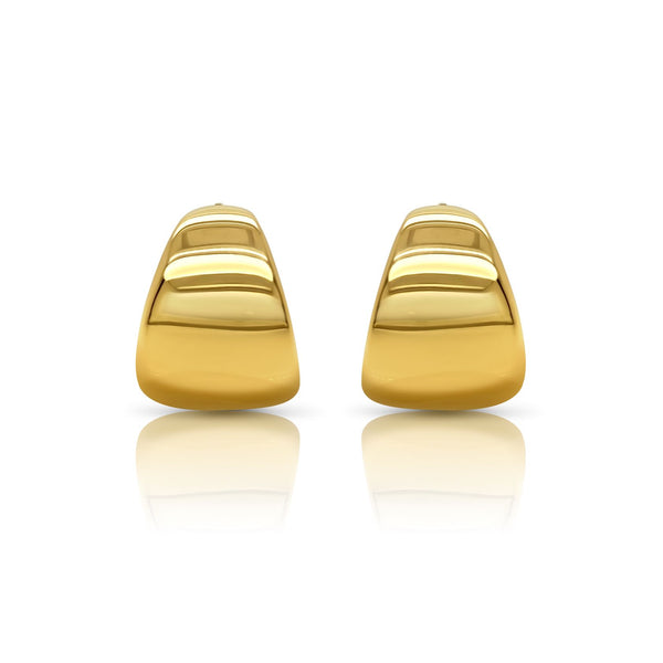 Yellow Gold Graduated Button Earrings