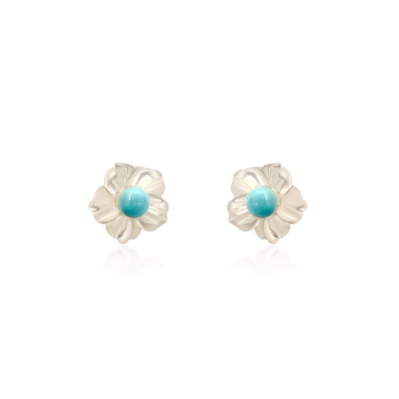 Girls Mother of pearl flower earrings - Brilat