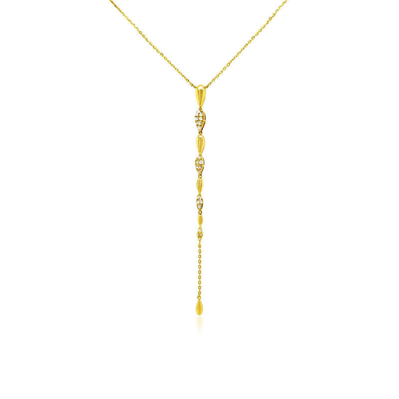 Drops Gold Lariat Necklace