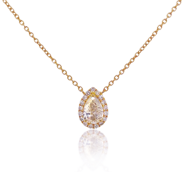 Eternal Drop Yellow Gold & Diamond Necklace - Brilat