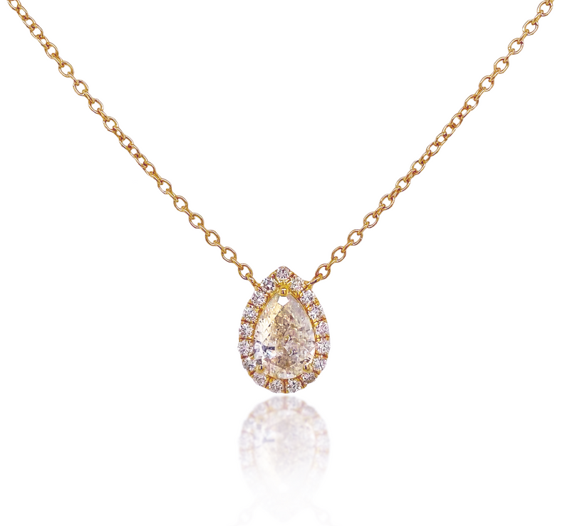Eternal Drop Yellow Gold & Diamond Necklace - Brilat
