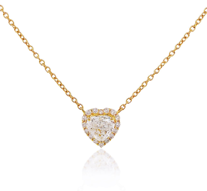Eternal Heart Yellow Gold & Diamond Necklace - Brilat