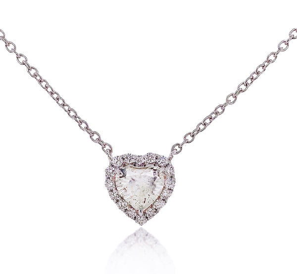 Eternal Heart White Gold & Diamond Necklace - Brilat
