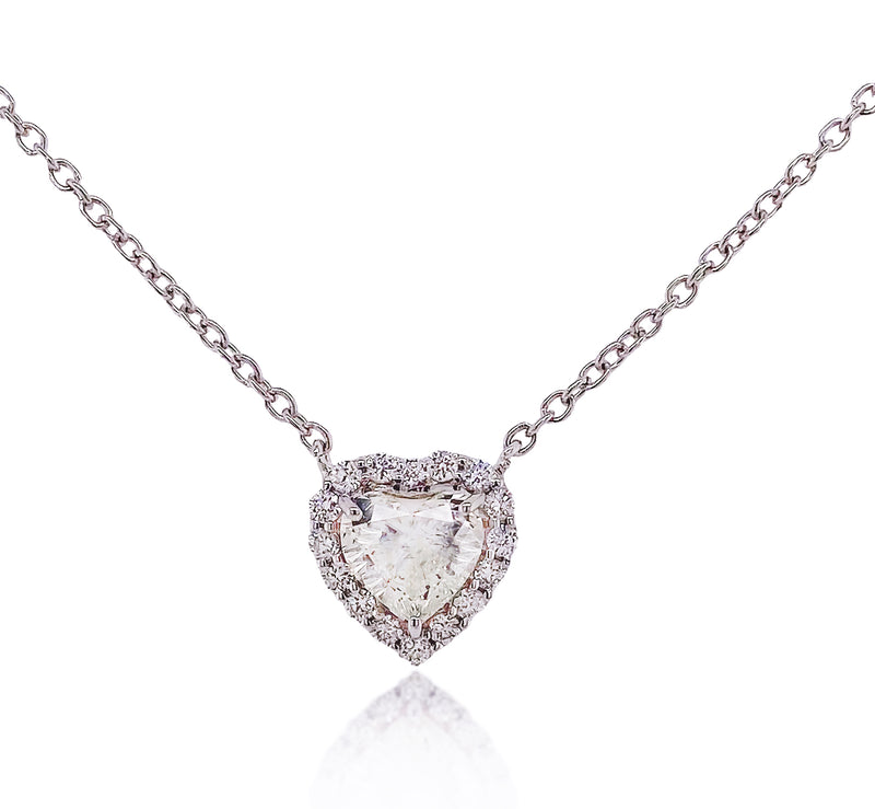 Eternal Heart White Gold & Diamond Necklace - Brilat