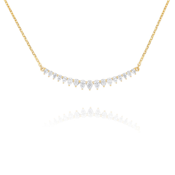 Pear Shape Bar Necklace - Brilat