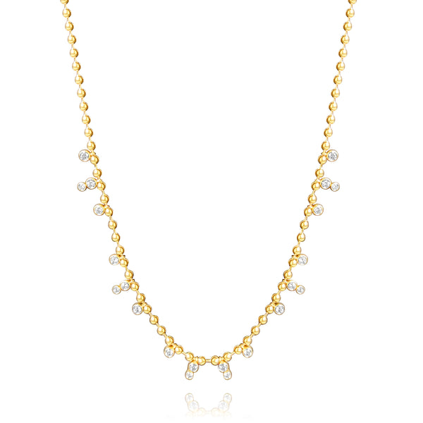 Beaded Fringe Diamond Necklace - Brilat