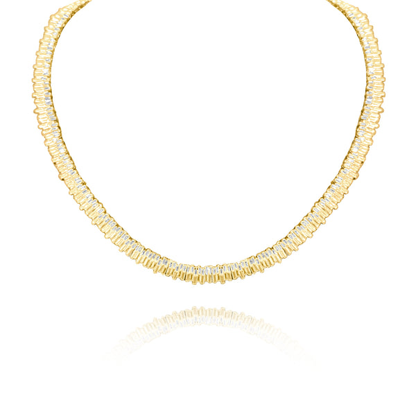 Gold & Diamond Parallel Necklace - Brilat