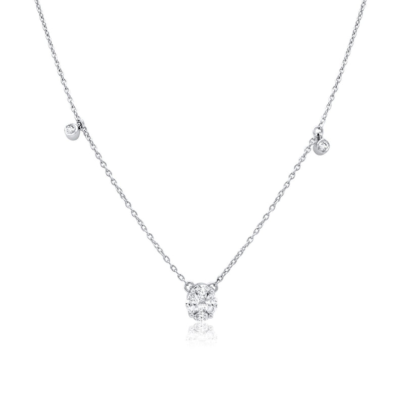 Diamond composition necklace in white gold - Brilat