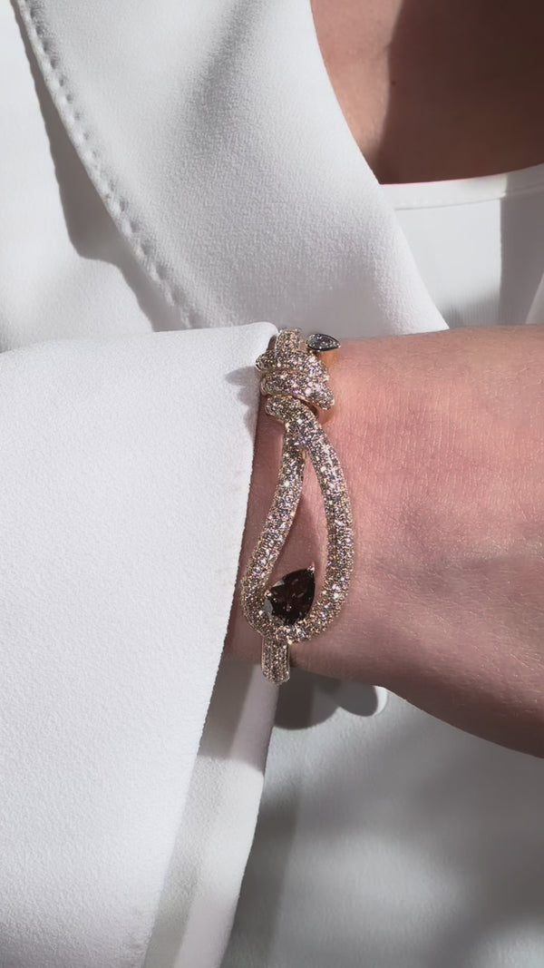 Champagne Diamond Bow Bangle