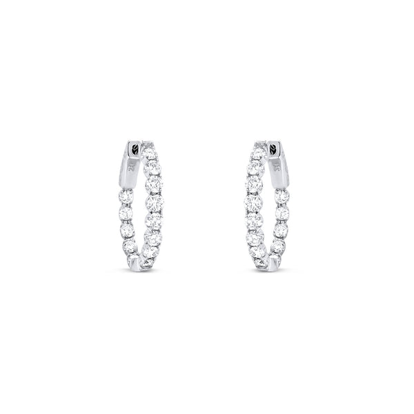 Prong set diamond hoops - Brilat