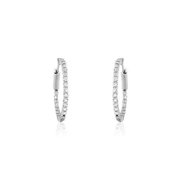 Classic Prong Set diamond hoops - Brilat