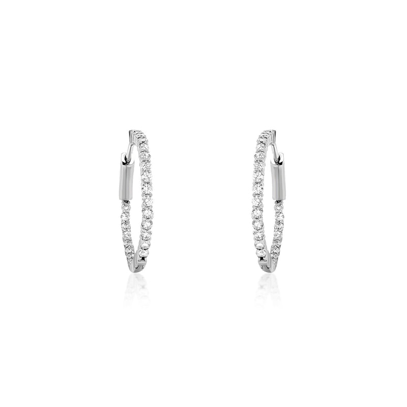 Classic Prong Set diamond hoops - Brilat