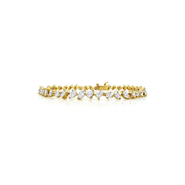 The Classic Multishape Diamond Tennis Bracelet in Yellow Gold