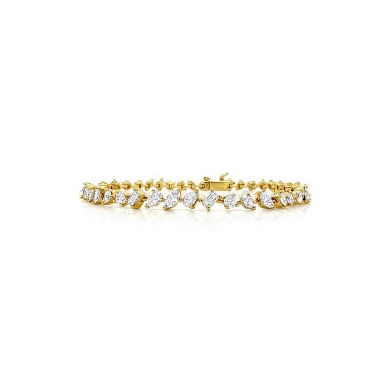 The Classic Multishape Diamond Tennis Bracelet in Yellow Gold