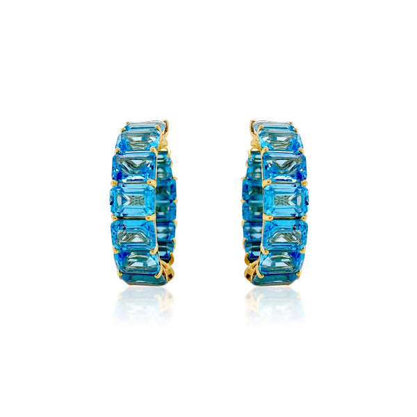 Blue Topaz Hoop Earrings