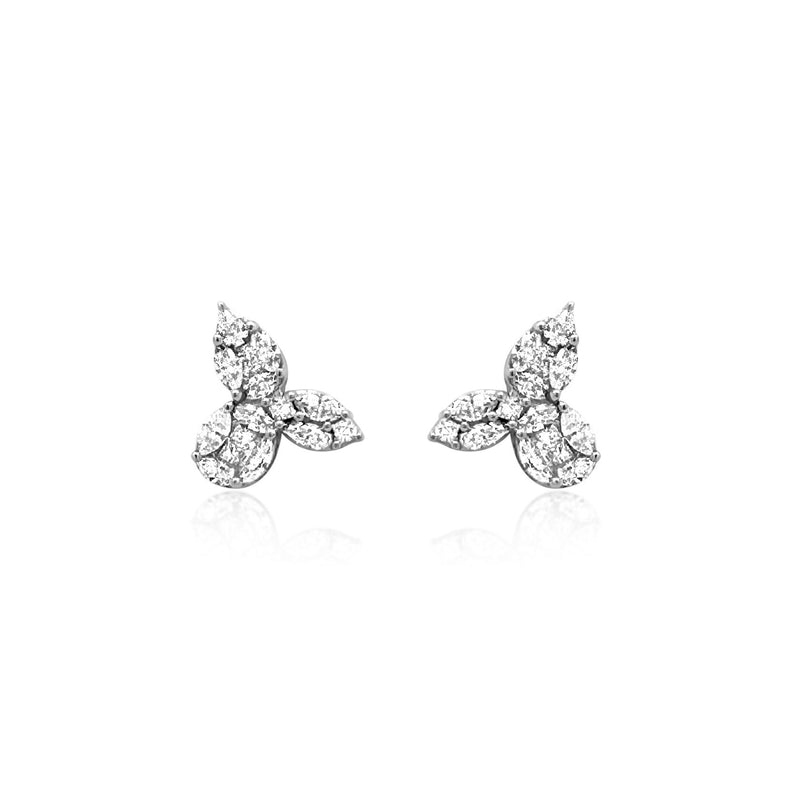 there stone diamond composition earrings - Brilat