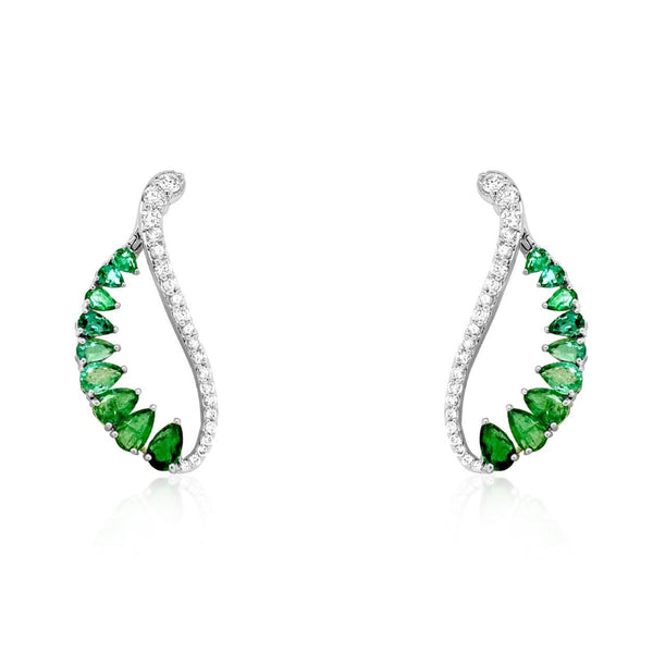 Emerald Half-Moon Earrings - Brilat