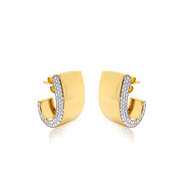 The Hyde Diamond & Gold Huggies - Brilat