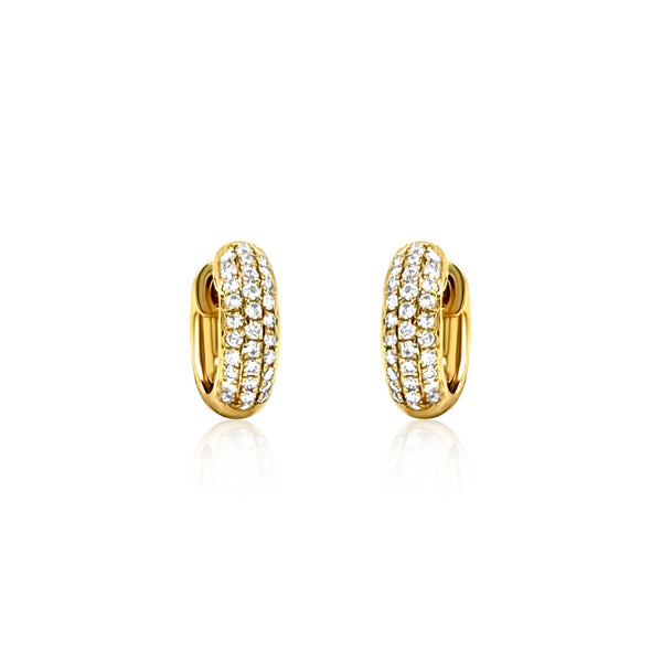 Petite diamond Huggies in yellow gold - Brilat