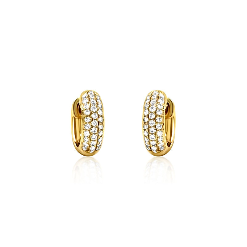 Petite diamond Huggies in yellow gold - Brilat